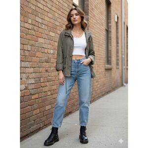 Vintage Ashley Outerwear Olive Utility Anorak Jacket Cargo Military Parka‎ Indie